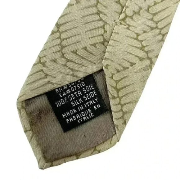 Giorgio Armani Silk Tie Light Green Print - Picture 8 of 10